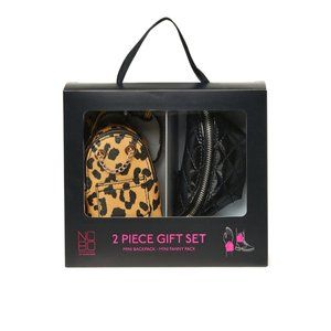 NO BOUNDARIES Women's Mini Backpack Fanny Pack 2-Piece Gift Set - leopard